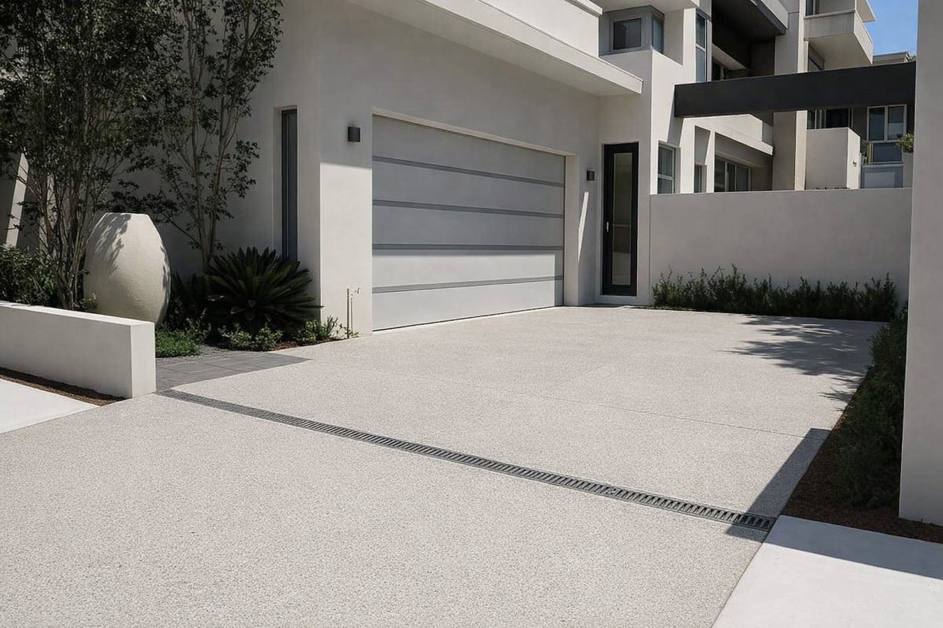Concrete driveway building